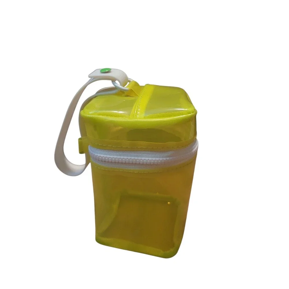Drunk Elephant The Littles Travel Size Bag w/ Handle Florescent Clear Yellow